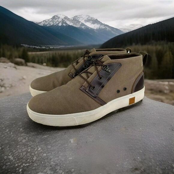 Timberland Amherst Chukka Boot US 11.5 Men's Tan Canvas Lace-Up Hi Sneakers - Picture 1 of 15